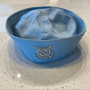 Sailor Hat Light Blue Adult Cotton Embroidered Halloween Costume Cosplay